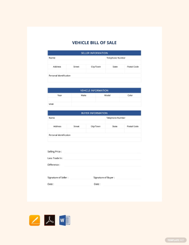 10+ Vehicle Bill of Sales Templates - Google Docs, Word, Pages, PDF