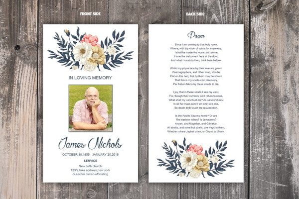 17+ Funeral Prayer Card Templates in PSD | Word