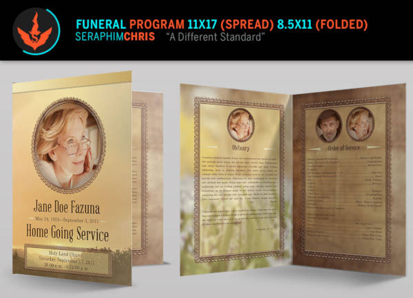 vintage funeral program booklet template