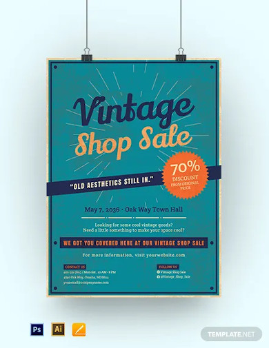 vintage sale poster template
