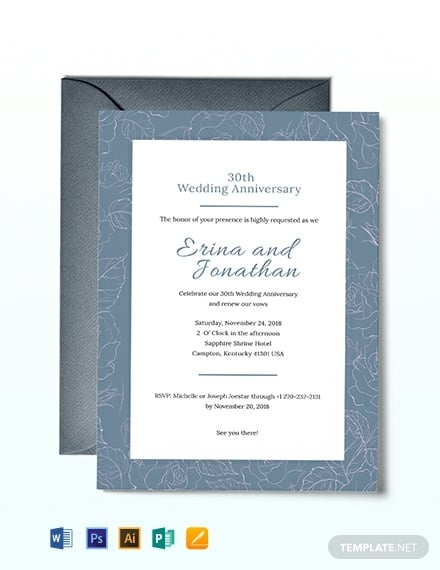 wedding anniversary invitation card template 440x570