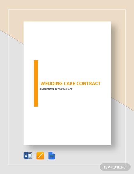 wedding cake contract template
