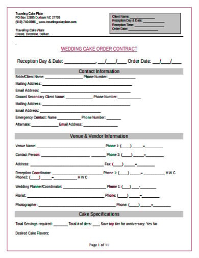 wedding-cake-order-contract-template