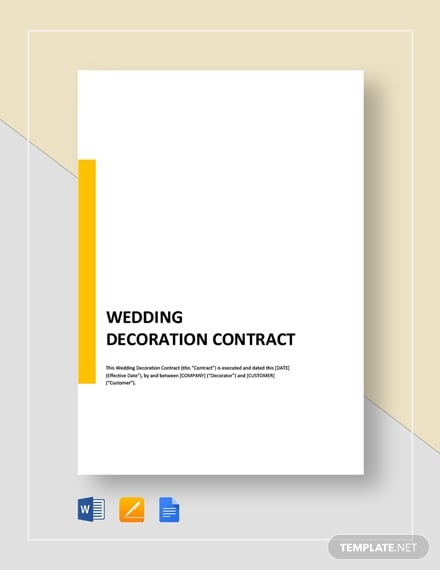 wedding decoration contract template