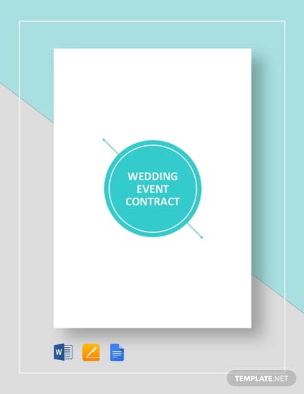 wedding event contract template