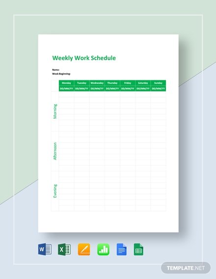 weekly work schedule