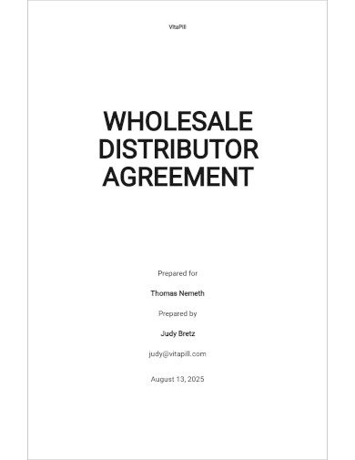 wholesale distributor agreement template