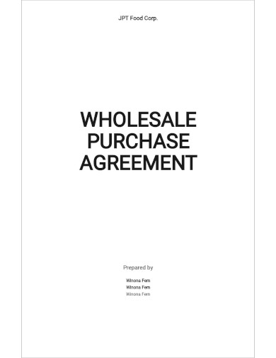 wholesale purchase agreement template