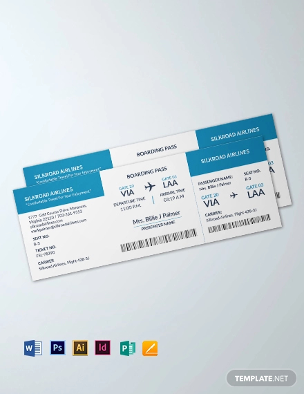 22+ Best Airline Ticket Templates in AI | PSD | Word | Pages | Publisher