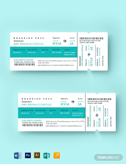 elegant airline ticket