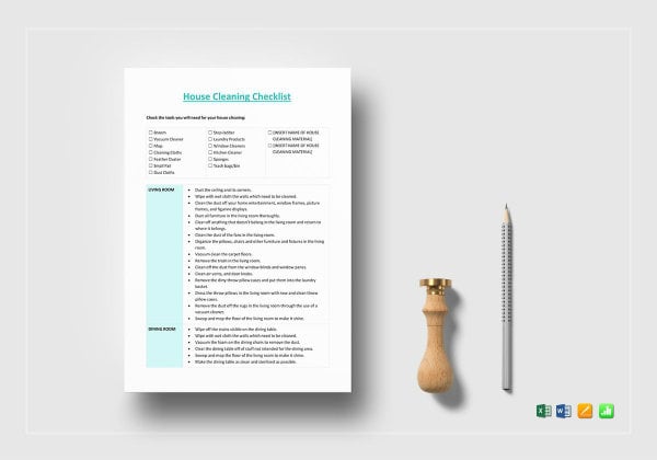 house cleaning checklist template mockup