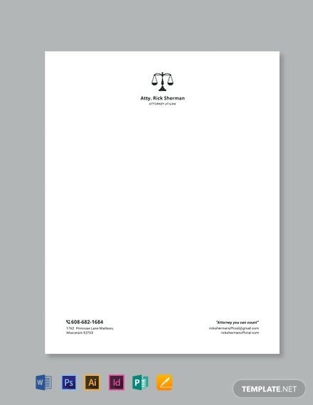 lawyer letterhead template 440x570