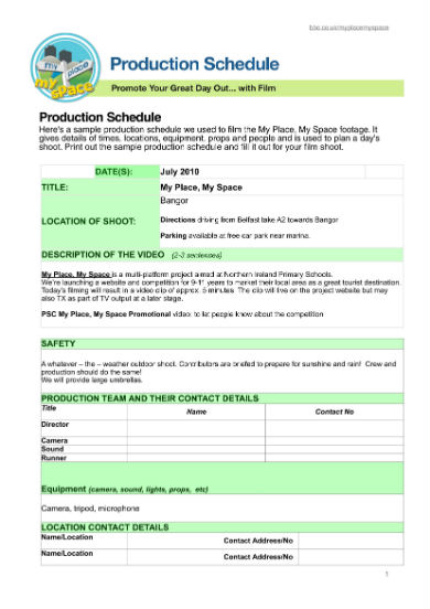 8+ Shooting Schedule Templates - Google Docs, MS Word, Pages, PDF