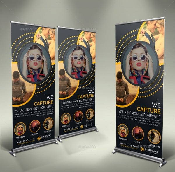 5 Photography Roll Up Banner Templates AI Illustrator 
