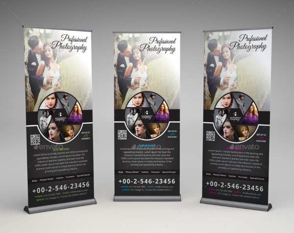 5 Photography Roll Up Banner Templates AI Illustrator 