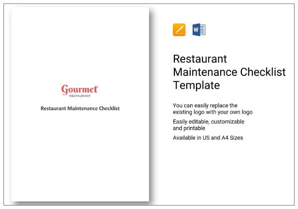 restaurant maintenance checklist