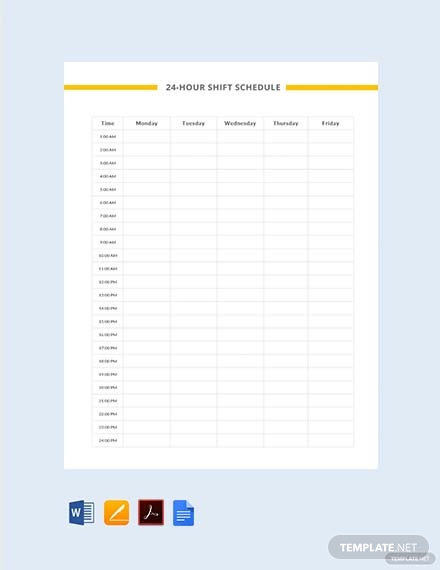 247 shift schedule template