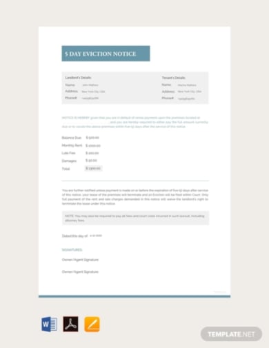 a 5 day eviction notice template