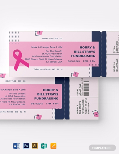 aids fundraising event ticket template