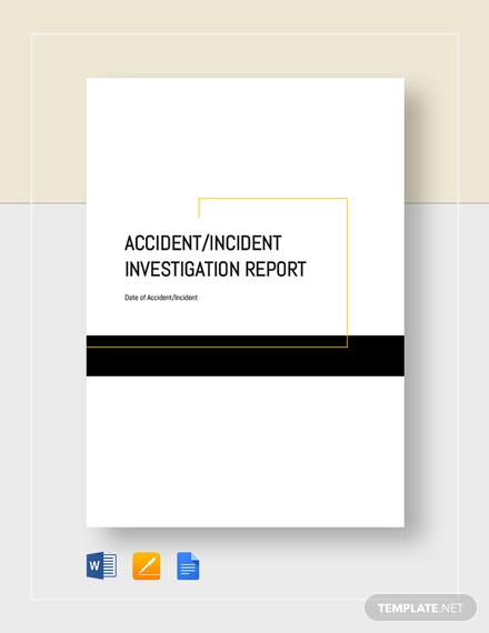 accident incident investigation report template