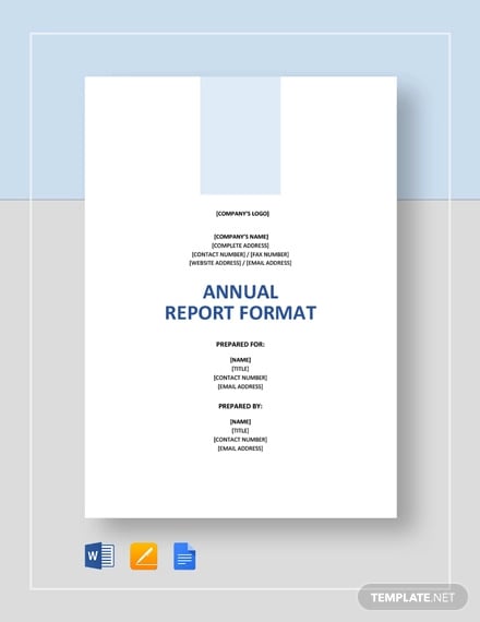 annual report format template