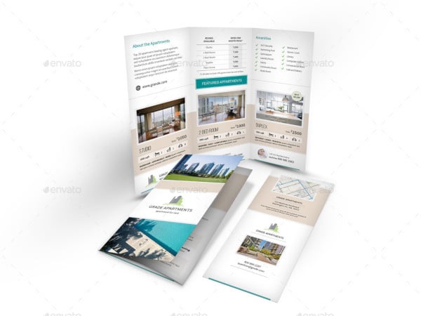apartment real estate tri fold brochure