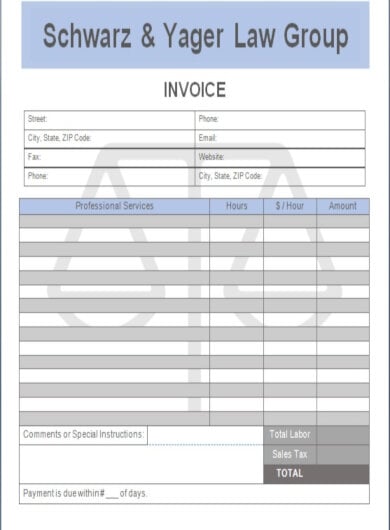 attorney invoice template example