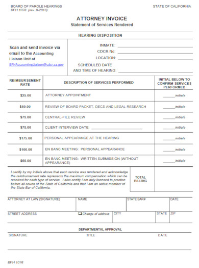 legal invoice templates