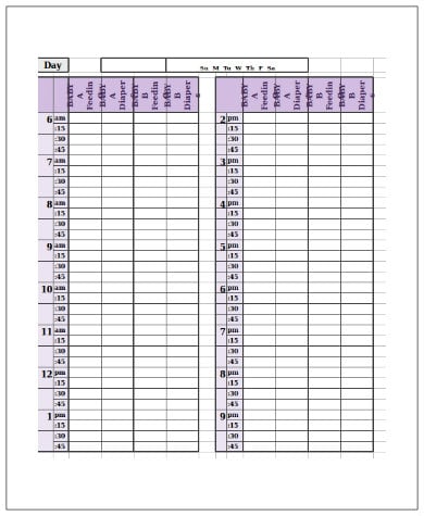 baby-time-schedule-template