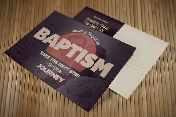 baptism church postcard template