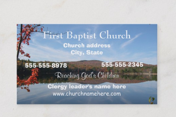 baptist church business card design