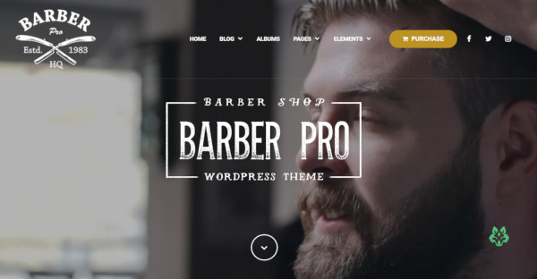 barber pro parallax effect supported wordpress theme