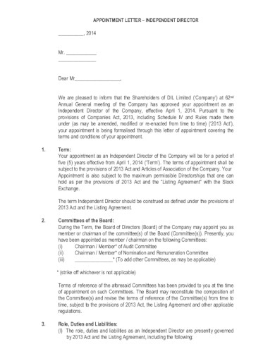 basic company appointment letter in pdf