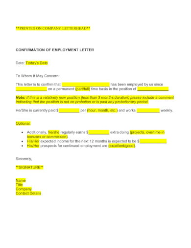 basic company confirmation letter template