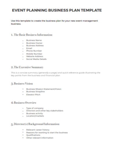 basic-event-business-plan-template