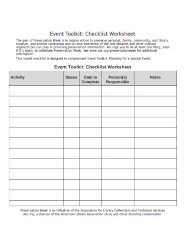 17+ Event Worksheet Templates in Google Docs | Google Sheets | XLS