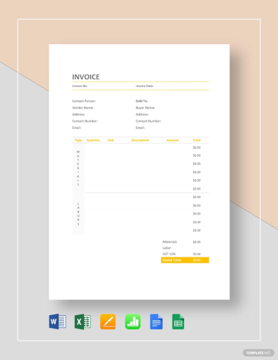 10+ Home Repair Invoice Templates - Word, Excel, Number, Pages, PDF ...