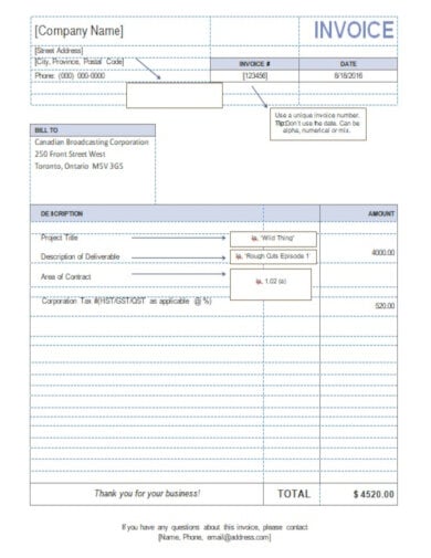 basic invoice layout template