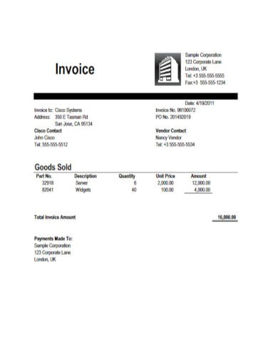 basic invoice template example