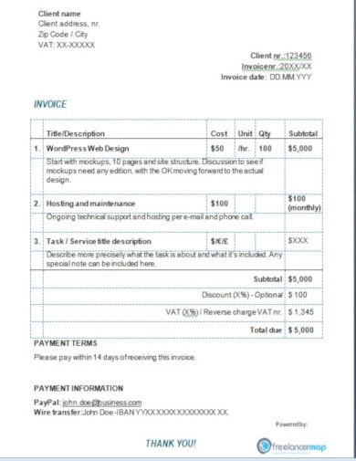 basic invoice template sample