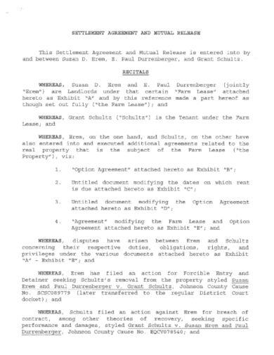 basic landlord tenant settlement agreement format