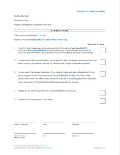 basic legal consent form template