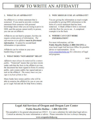basic legal statement layout