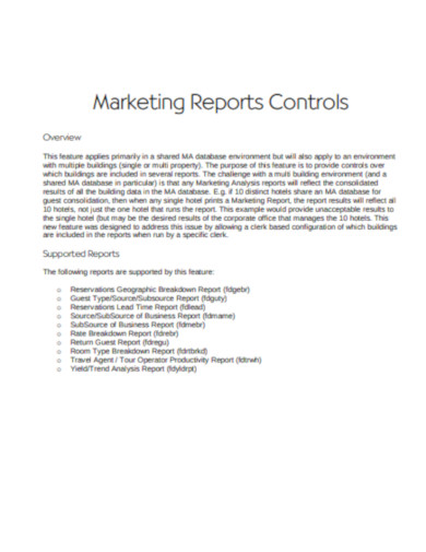 basic marketing report template