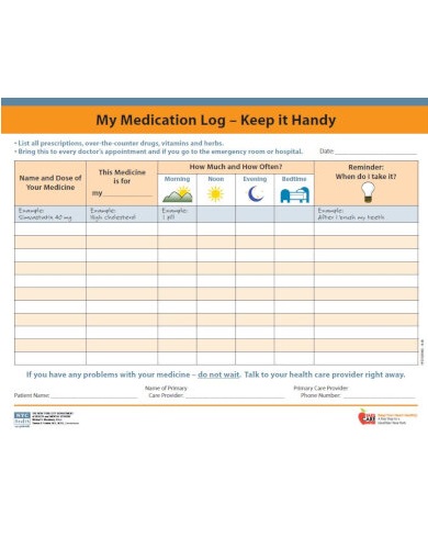 6+ Medication Log Templates - Excel, Word, Numbers, Pages, PDF