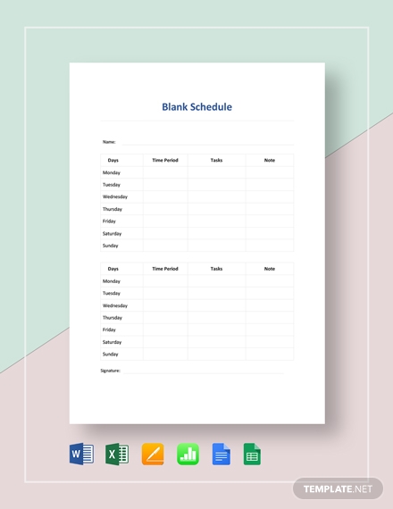 blank schedule