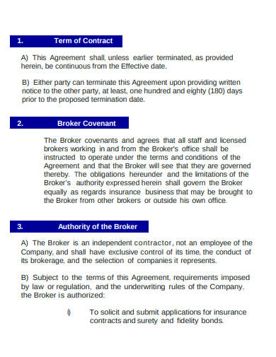broker company contract template