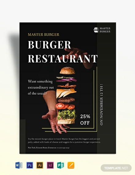 burger restaurant flyer template