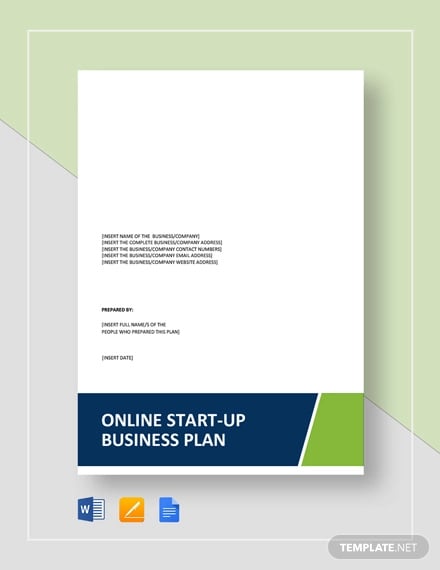 business plan template for online start up