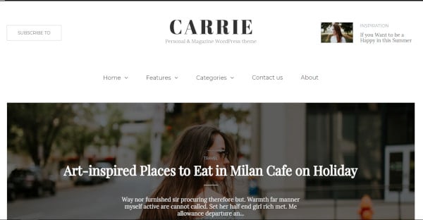 carrie – cross browser compatible wordpress theme
